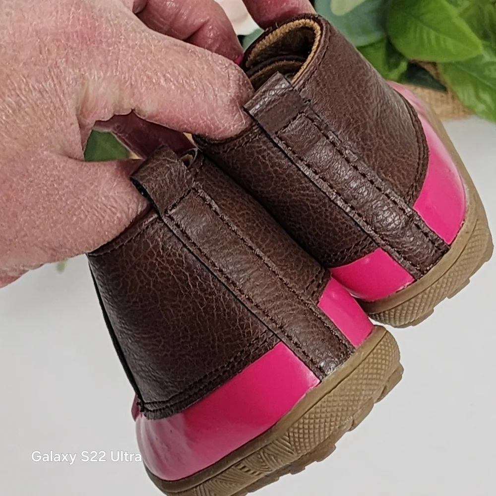 Brown and Pink Kids Shoes